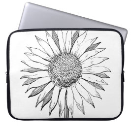 Illustratie zonnebloem laptop sleeve
