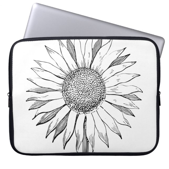 Illustratie zonnebloem laptop sleeve (Voorkant)