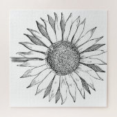 Illustratie zonnebloem legpuzzel (Horizontaal)