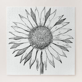 Illustratie zonnebloem legpuzzel