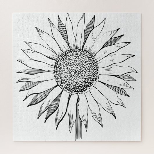 Illustratie zonnebloem legpuzzel (Verticaal)