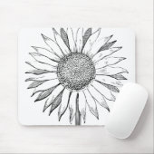 Illustratie zonnebloem muismat (Met muis)