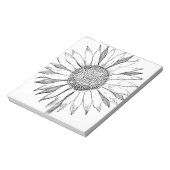 Illustratie zonnebloem notitieblok (Linkerzijde)