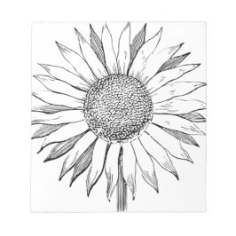 Illustratie zonnebloem notitieblok