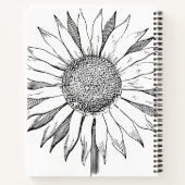 Illustratie zonnebloem notitieboek (Achterkant)