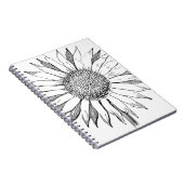 Illustratie zonnebloem notitieboek (Rechterzijde)