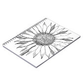 Illustratie zonnebloem notitieboek (Linkerzijde)