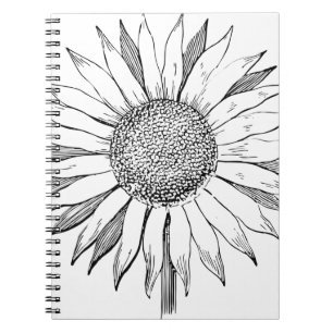 Illustratie zonnebloem notitieboek