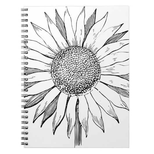 Illustratie zonnebloem notitieboek (Voorkant)