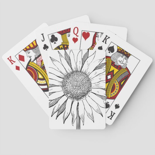 Illustratie zonnebloem pokerkaarten (Achterkant)