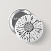 Illustratie zonnebloem ronde button 5,7 cm (Voorkant /achterkant)