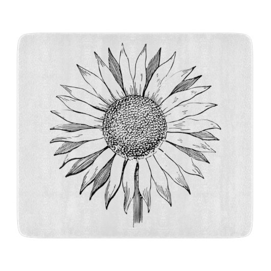 Illustratie zonnebloem snijplank (Voorkant)