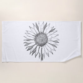 Illustratie zonnebloem strandlaken