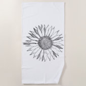 Illustratie zonnebloem strandlaken (Voorkant)