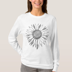 Illustratie zonnebloem t-shirt