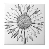 Illustratie zonnebloem tegeltje (Voorkant)