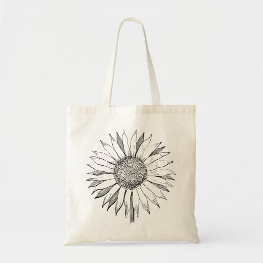 Illustratie zonnebloem tote bag (Voorkant)
