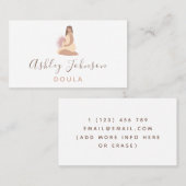 Illustratie zwangere vrouw Doula Verloskundige Bir Visitekaartje (Voorkant / Achterkant)