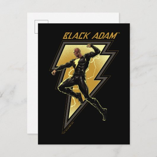 Illustratie zwart Adam Lightning Bolt-teken Briefkaart (Voorkant / Achterkant)
