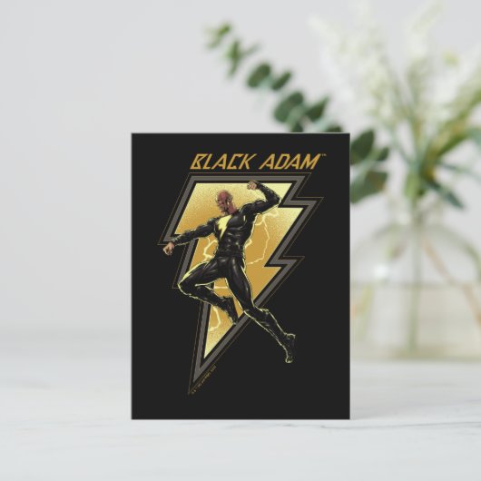 Illustratie zwart Adam Lightning Bolt-teken Briefkaart (Staand voorkant)