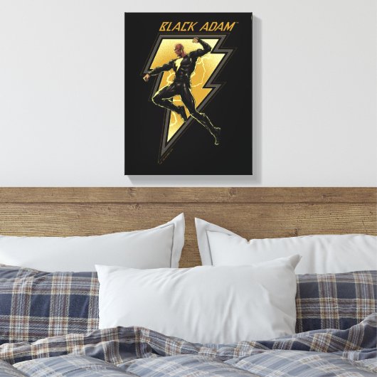 Illustratie zwart Adam Lightning Bolt-teken Canvas Afdruk (Insitu (Slaapkamer))