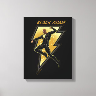 Illustratie zwart Adam Lightning Bolt-teken Canvas Afdruk