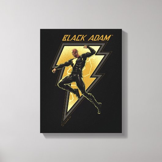 Illustratie zwart Adam Lightning Bolt-teken Canvas Afdruk (Voorkant)