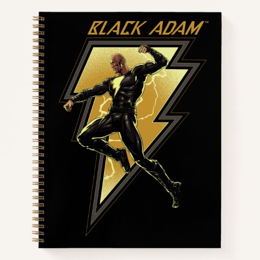 Illustratie zwart Adam Lightning Bolt-teken Notitieboek (Voorkant)
