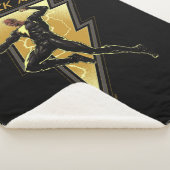 Illustratie zwart Adam Lightning Bolt-teken Sherpa Deken (3/4)