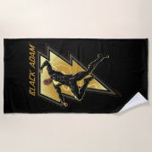 Illustratie zwart Adam Lightning Bolt-teken Strandlaken (Voorkant)