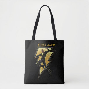 Illustratie zwart Adam Lightning Bolt-teken Tote Bag
