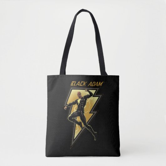 Illustratie zwart Adam Lightning Bolt-teken Tote Bag (Voorkant)