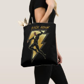 Illustratie zwart Adam Lightning Bolt-teken Tote Bag (Dichtbij)