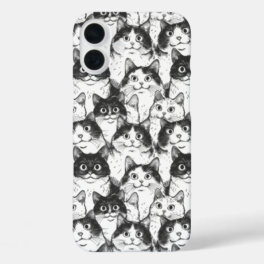 Illustratie zwart-wit kat Case-Mate iPhone case (Achterkant)