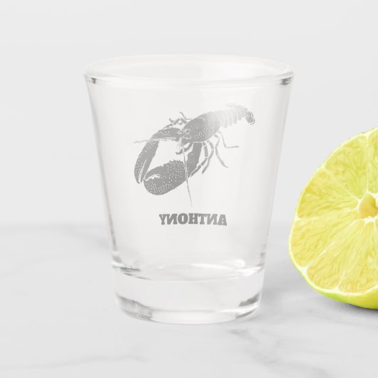 Illustratie zwart-wit, persoonlijk shot glas (Achterkant)