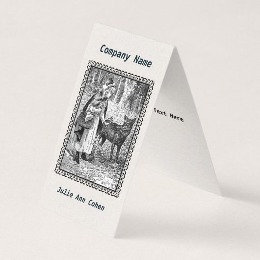 Illustratie zwart wit rondstrooien Wolf Visitekaartje (Voorkant)