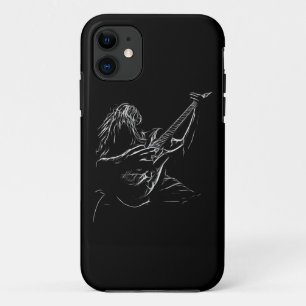 Illustratie zwart-witmetaal gitaarspeler Case-Mate iPhone case