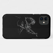 Illustratie zwart-witmetaal gitaarspeler Case-Mate iPhone case (Achterkant (horizontaal))
