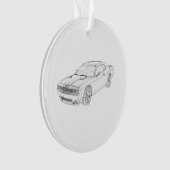 Illustratie zwarte en witte dodge Challenger Ornament (voorkant)