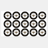 Illustratie zwarte Floral Honey Bee Apiary Labels (Vel)