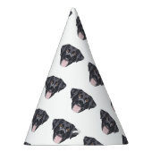 Illustratie zwarte labrador-herstelprogramma met g feesthoedjes (Rechts)