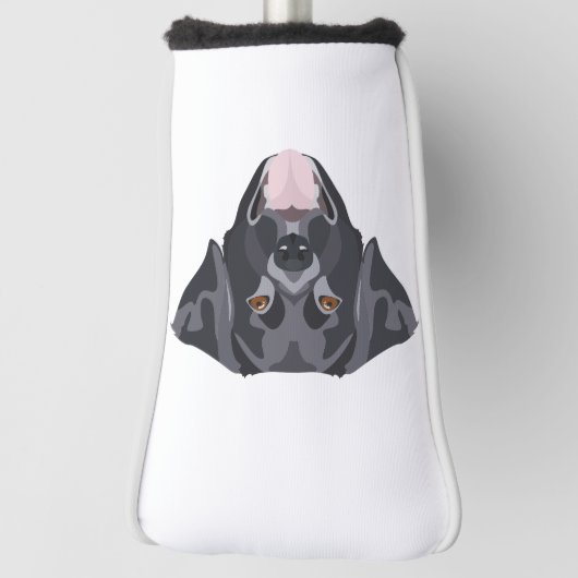 Illustratie zwarte labrador-herstelprogramma met g golfheadcover (Draai 90)