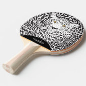 Illustratie zwarte luipaard tafeltennisbatje (Voorkant Gekanteld)