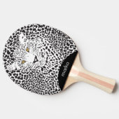 Illustratie zwarte luipaard tafeltennisbatje (Zijkant)