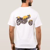 Illustratie zwarte motorfiets t-shirt (Achterkant)