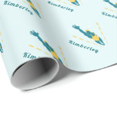 Illustratie zwemmen Aangepaste naamsport zwemmen Cadeaupapier (Rol Hoek)