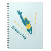 Illustratie zwemmen Aangepaste naamsport zwemmen Notitieboek (Voorkant)