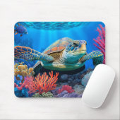 Illustratie zwemschildpad Zee Muismat (Met muis)