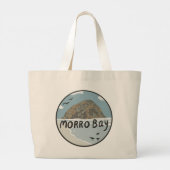 Illustratiebalk Morro Bay Central California Grote Tote Bag (Achterkant)