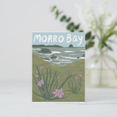 Illustratiebalk Morro Bay Central California P Briefkaart (Staand voorkant)
